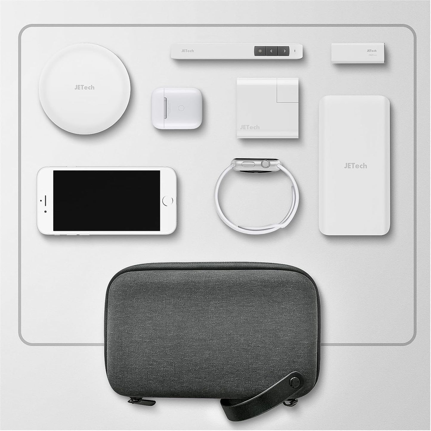 JETech Travel Accessories Organizer Case, Portable Electronic Pouch Gadget Bag for MacBook Power Adapter, Cable, Stylus Pen, SD Card, Charger, Mouse, Power Bank, USB Flash Drive