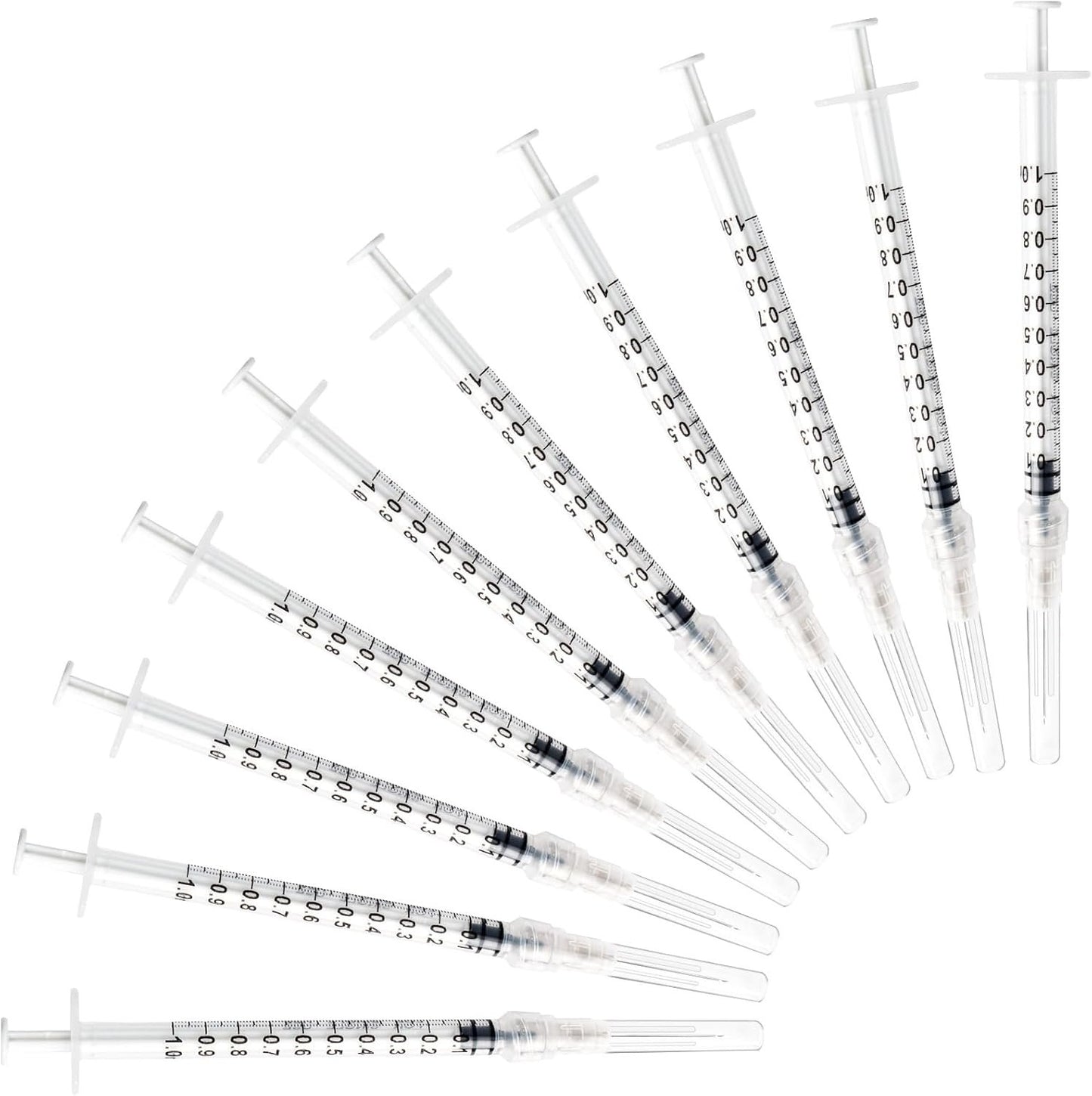 25 Pack 1ml Syringes with 27Ga 1/2 Inch Needle, Sterile Disposable Syringe Kit Individual Package for Crafts, Industrial, Scientific,Watering, Pet Feeding & DIY