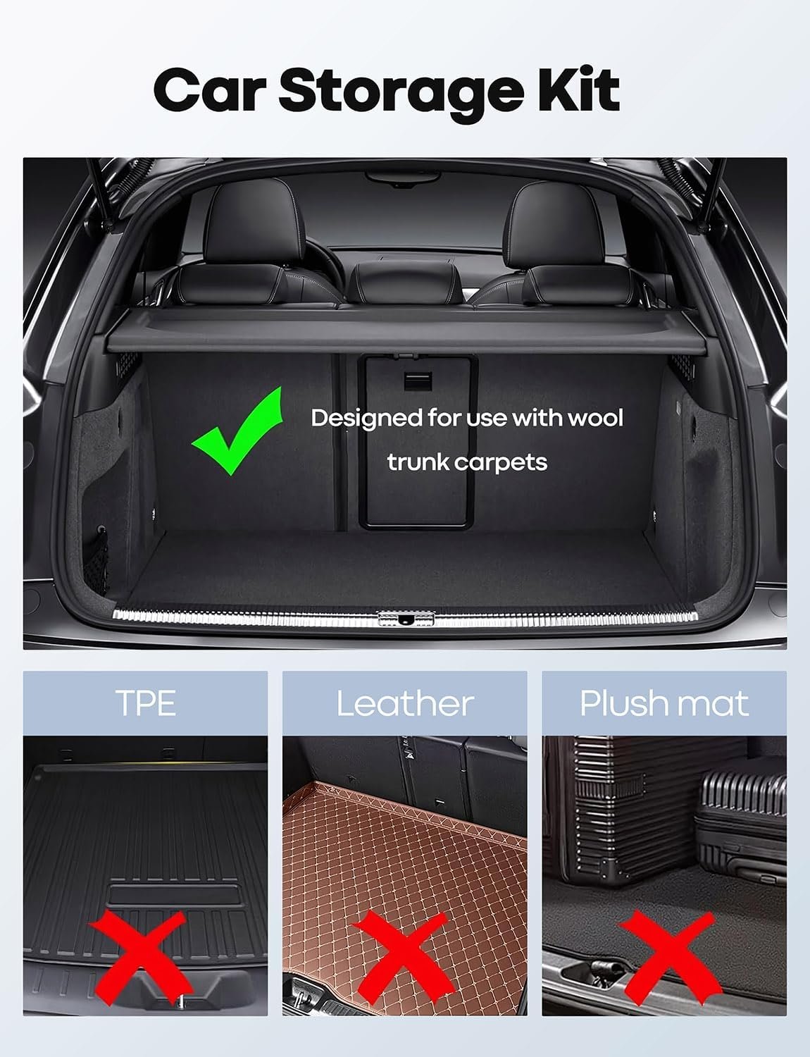1 Set Multipurpose Car Trunk Organizer Blocks - Plastic Cargo Dividers for SUV/Truck/Car，Maximize Trunk Space