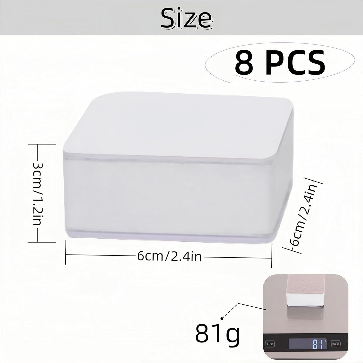 HJYDGJ 8 Pcs Self Adhesive Furniture Raised Bed Riser Rubber Feet Vibration Shock Absorber Bed Height Adjustable Furniture Riser