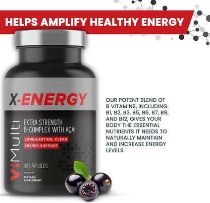 Vitmulti Ultimate Wellness Bundle: Anti-Aging Supplement Pills & Energy Supplements for Men and Women, Natural Amino Acids & B Complex Multi Blend with Acai for Energy, Immune Health, 60 Capsules Each