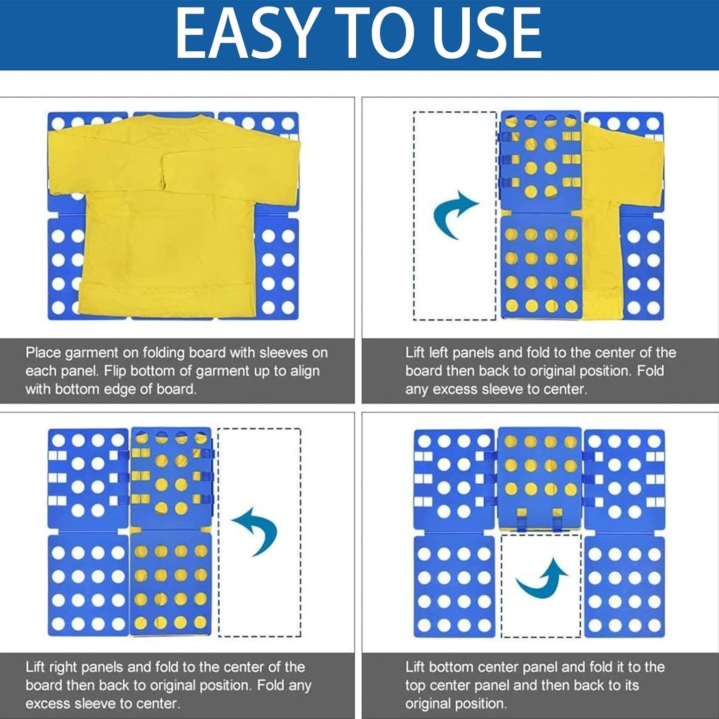 2 PCS Clothes Folding Board for Kid and Adult,T Shirt Folder Laundry Organizer Easy and Fast for Home Organization (B)