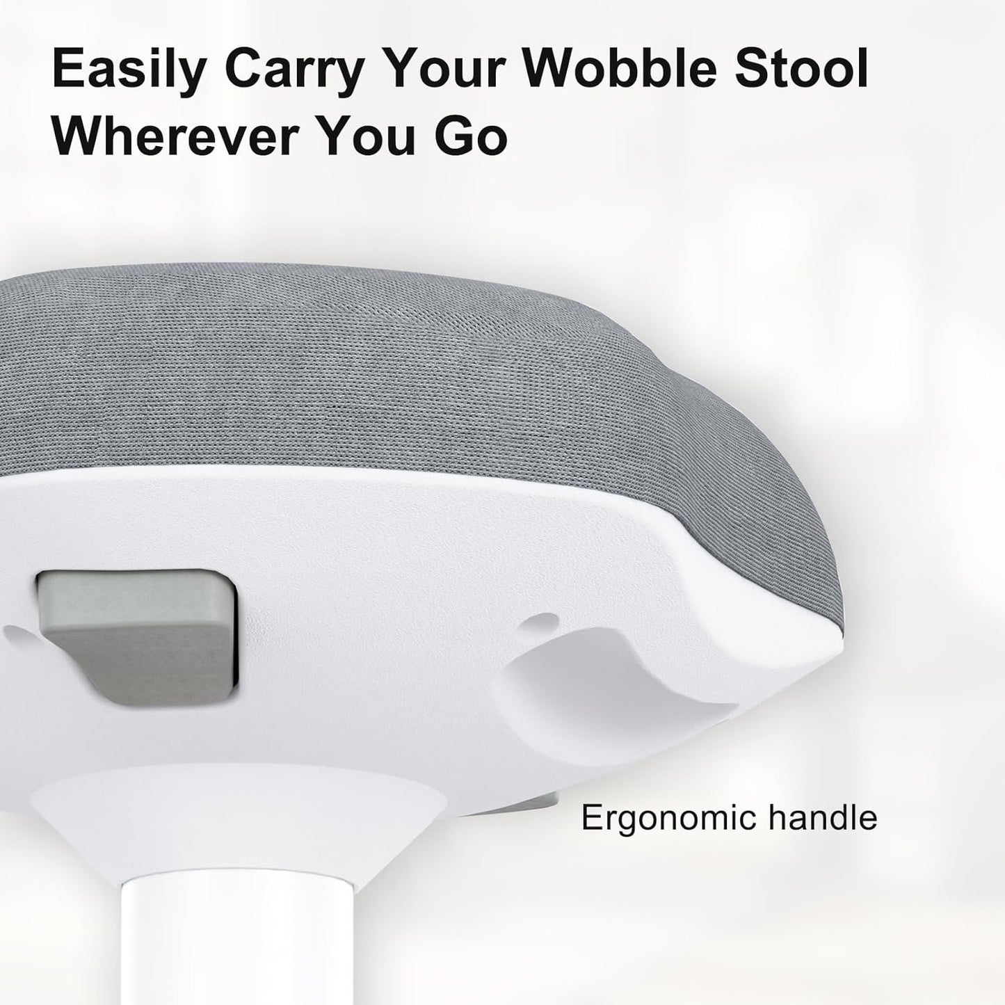 ERGO COLLECT Ergonomic Wobble Stool Chair, Adjustable Height Standing Desk Chair, Swivel Stool with Rocking Motion, Foam Cushion Non-Slip Base, Portable Stool for Home, Office and Classroom, Grey