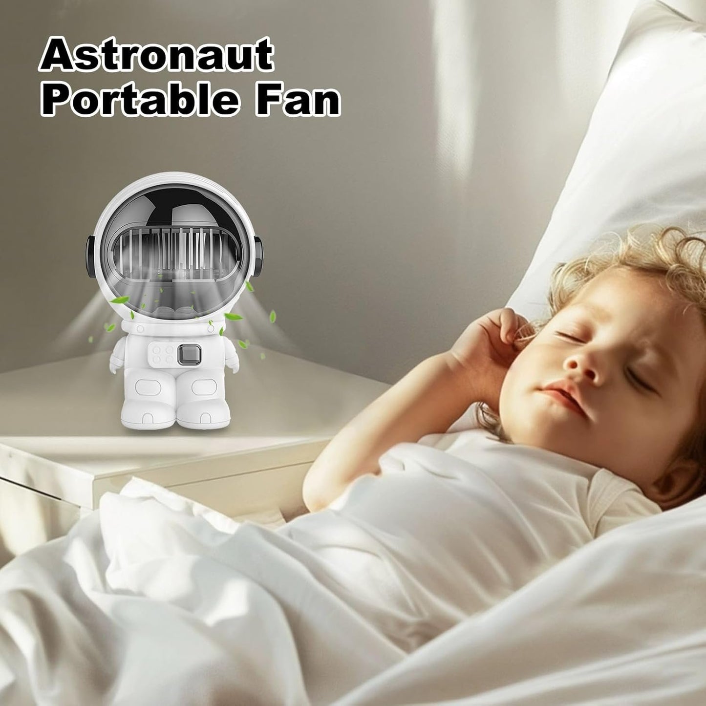 Bladeless Fan for Bedroom,Astronaut Shape Quiet Mini Personal Fan | Personal Cooling Desktop Handheld Electric Tool Bladeless Portable Mini for Dormitory Home Kitchen Student Bedroom