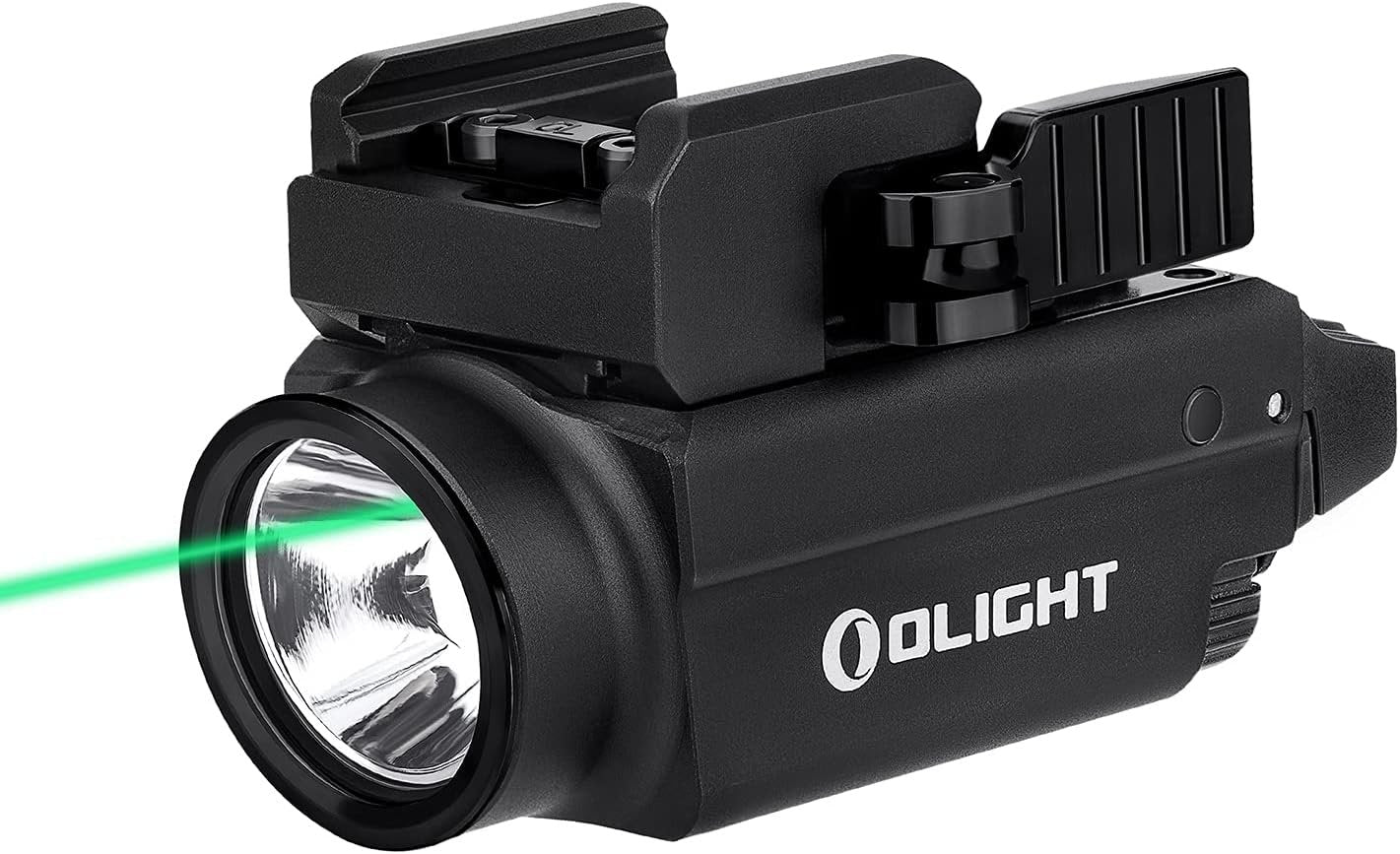 OLIGHT Baldr S 800 Lumens EDC Rechargeable Tactical Flashlight, Flashlight with Adjustable Green Beam and White Light, Compact Rail Mount Light Powered by Battery (Black)