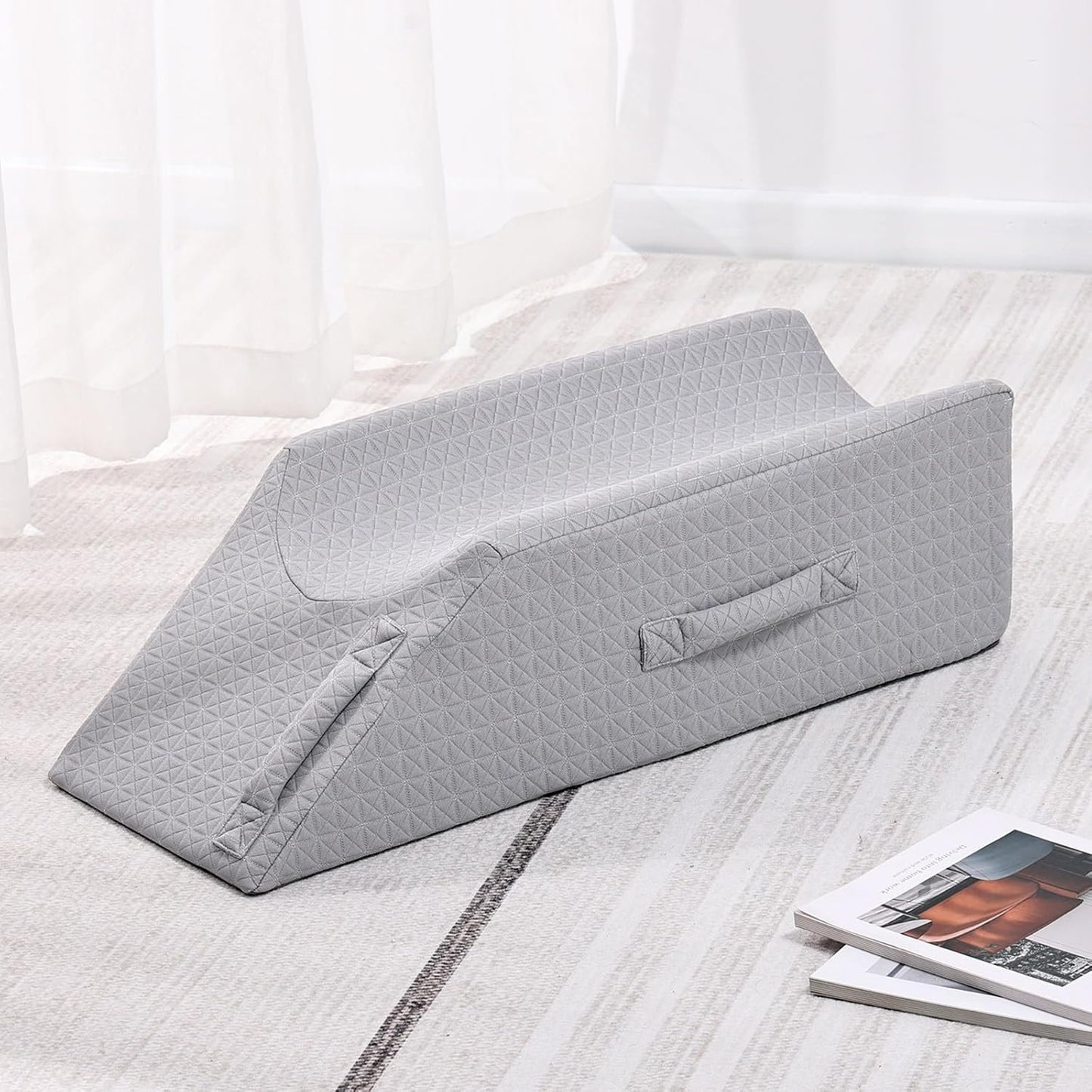 Shinnwa Leg Elevation Pillow Post Surgery with Washable Cover and Handle, Leg Support for Injury Recovery&Pain Relief, Knee Pillow for Sleeping - Grey