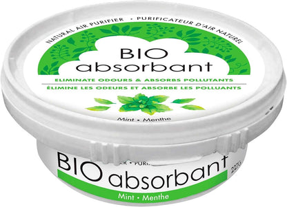 ATTITUDE Bio Absorbant Air Purifier with Activated Carbon Freshener, Made in Canada, Odor Remover, Plant and Mineral-Based, Vegan, Mint, 227 grams