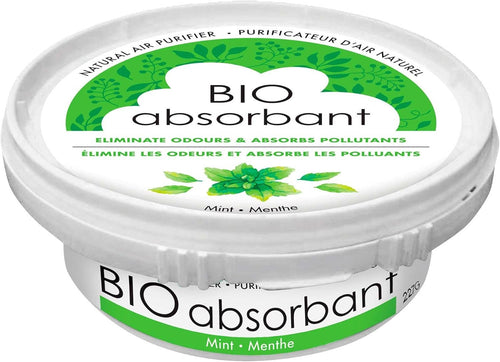 ATTITUDE Bio Absorbant Air Purifier with Activated Carbon Freshener, Made in Canada, Odor Remover, Plant and Mineral-Based, Vegan, Mint, 227 grams