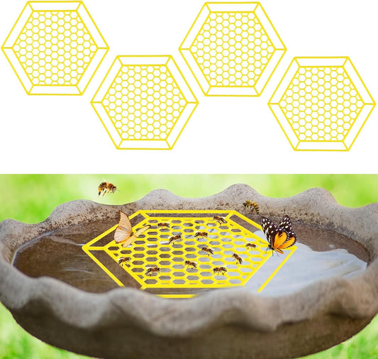 letesult 4 Pack Floating Bee Island, 7.1 Inch Bee Watering Station, Bee Bath Bee Drinking Station Bee Waterer and Butterfly Water Stations Butterfly Feeders for Outdoors Thirsty Pollinators Feeding