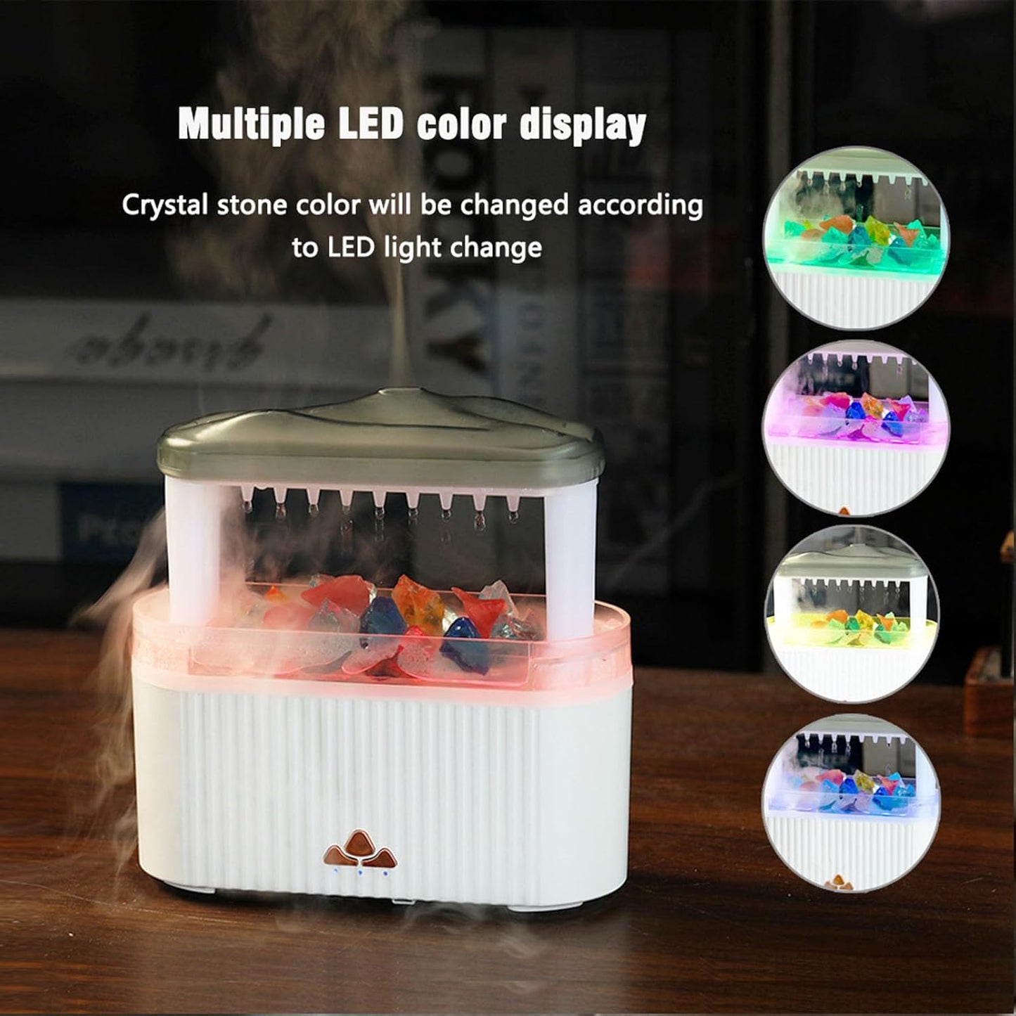 Rain Cloud Humidifier,250ml Rain Water Drip Diffuser Humidifier, Essential Oil Aromatherapy Humidifier with Night Lights, Timer, Remote Control, Humidifier Air Humidifiers for Bedroom Desk