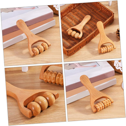 WRITWAA 1 Set Strumento A Rulli Massaggi Attrezzo Massaggiatore A Per Piedi Massaggiatore Cervicale Strumento Di Massaggio Manuale Strumenti Di Massaggio Corporeo Di Legno 2 Pezzi