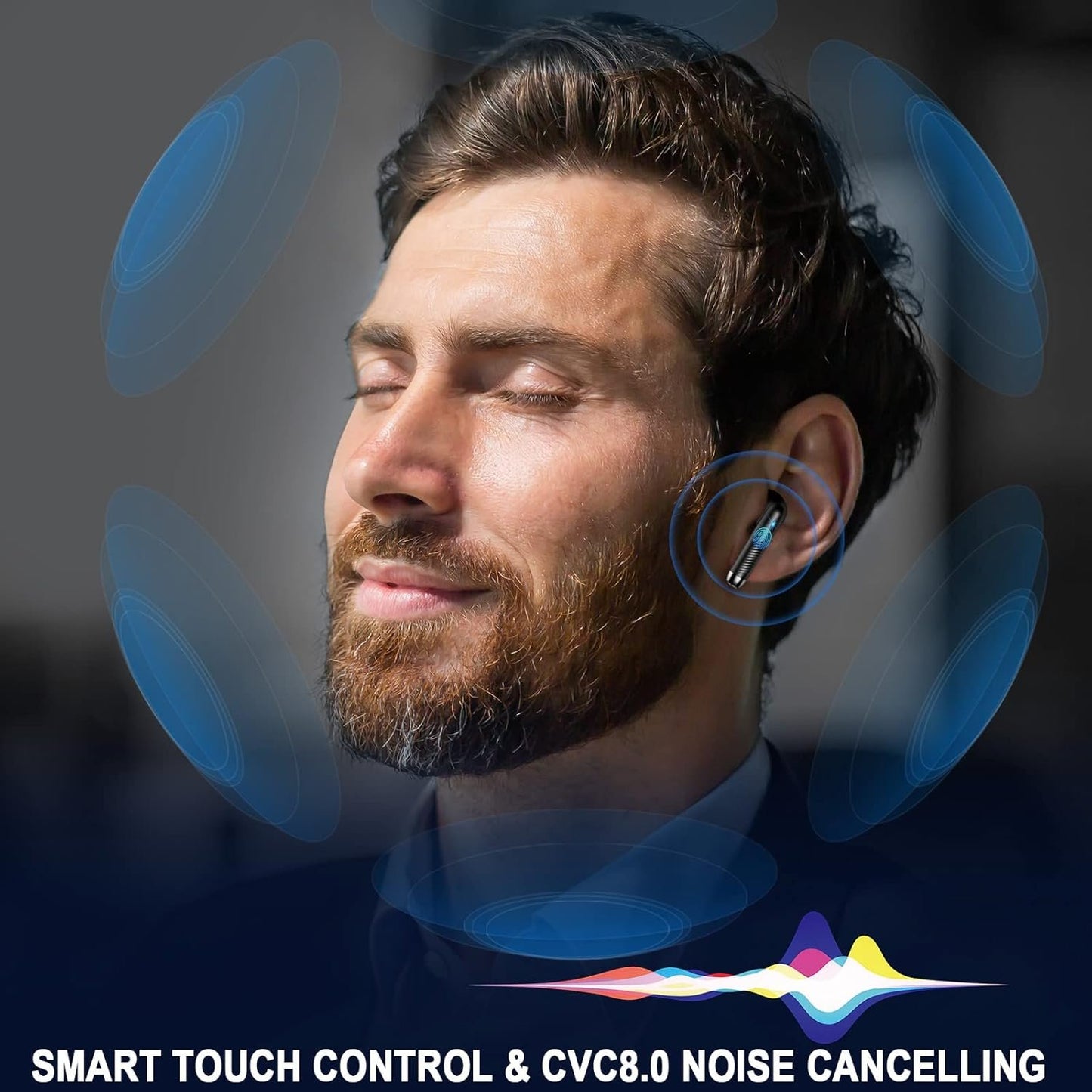 Wireless Earbuds, Bluetooth 5.4 Headphones HiFi Stereo, Wireless Earphones with 4 ENC Noise Cancelling Mics, 40H Playtime Ear Buds with LED Display, IP7 Waterproof Bluetooth Earbuds USB-C Charge