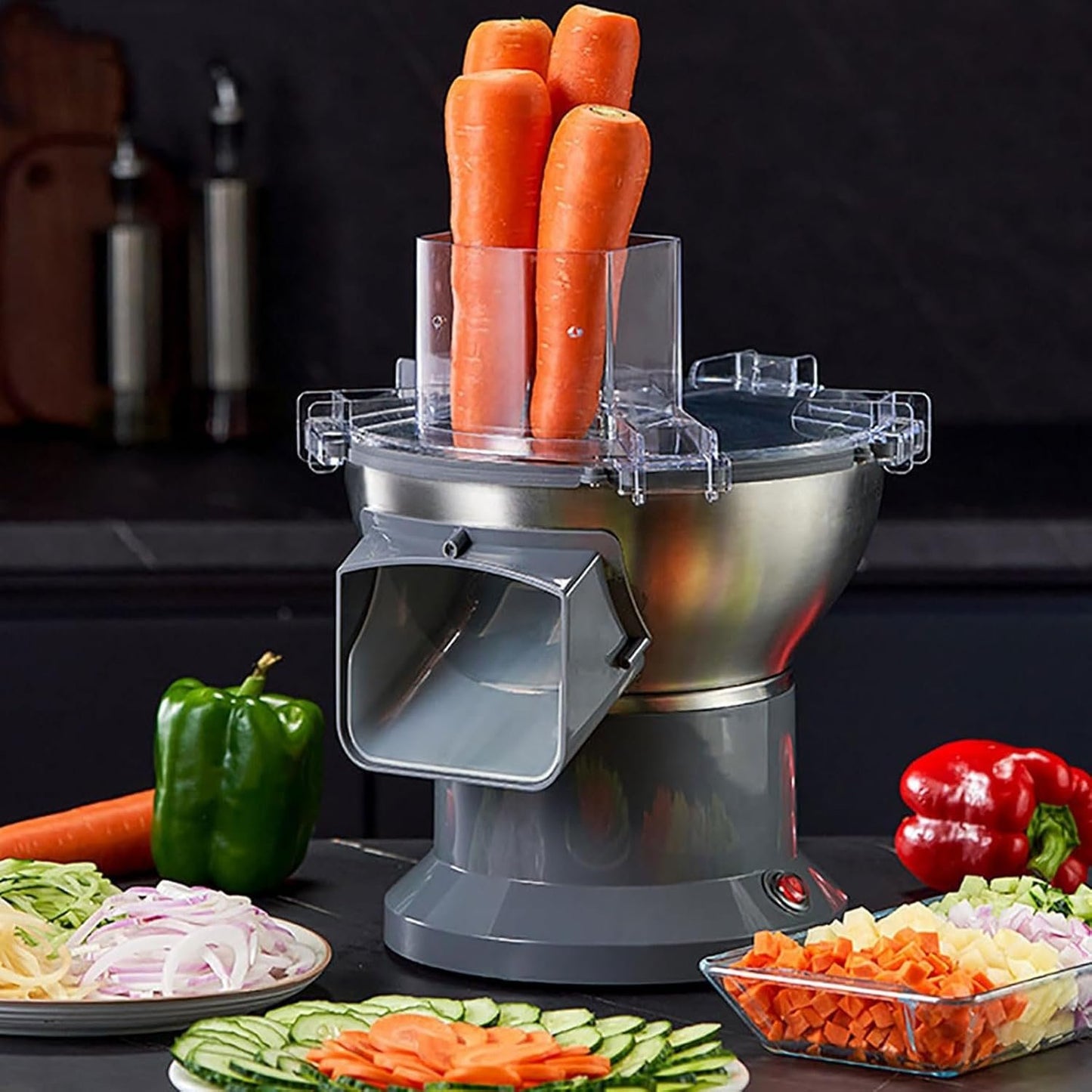Joyiever Electric Vegetable Slicer Commercial – Joyiever Multifunctional Kitchen Utensils Gadget for Onion Garlic Carrot Potato Fruit