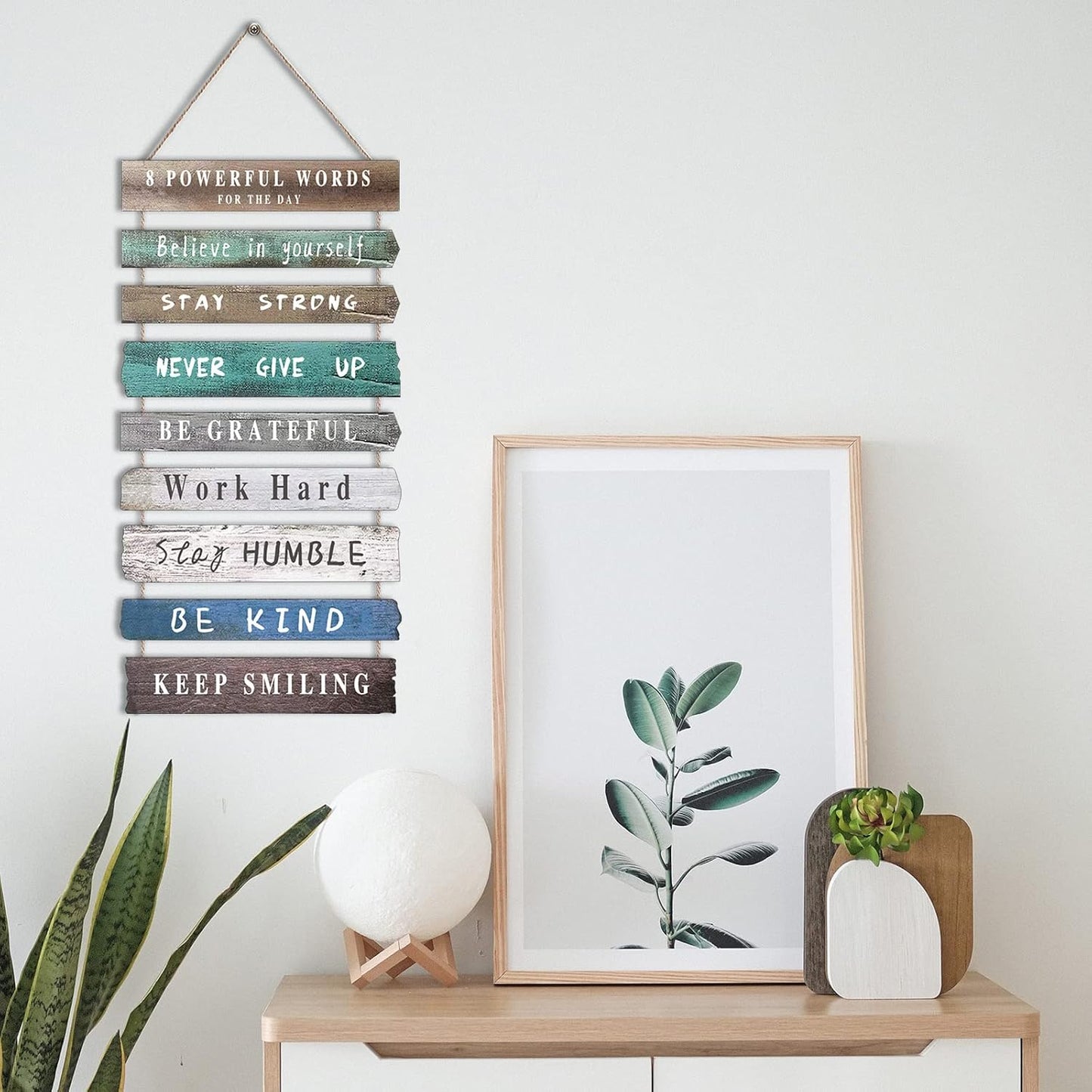 Joyhawk Rustic Inspirational Wall Art Decor, Wooden Hanging Motivational Quotes Wall Art for Home Office, Living Room, Bedroom, Bathroom, Classroom, Gym 12"x24"