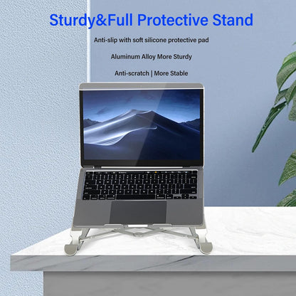 Laptop Stand with Cooling Fan, Foldable Portable Computer PC Notebook Gaming Laptop Fan, Ergonomic Design, Aluminum Alloy, Sturdy and Stable, for Laptops, Tablets, Projectors