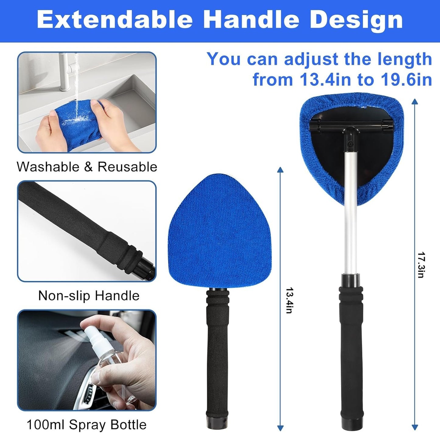 Viewsun Windshield Cleaner Tool, 14Pcs Car Interior Cleaning Kit, Car Detailing Kit Interior Cleaner, Car Detailing Brushes, Car Cleaning Gel, Inside Cleaning Supplies Accessories for Women Men