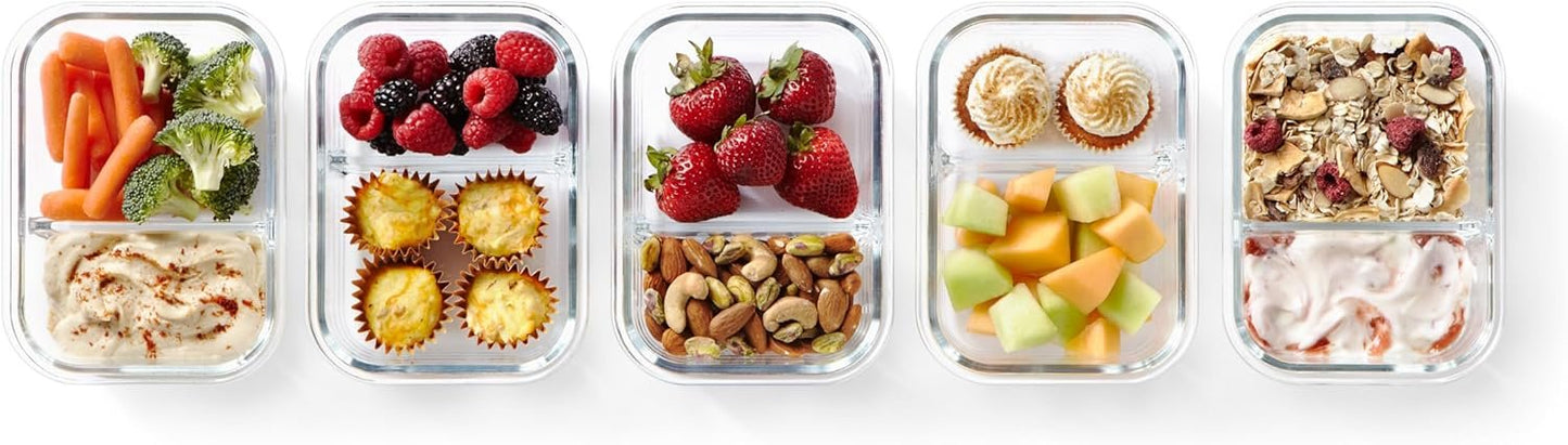 Pyrex Meal Prep Divided Glass Storage, 580 ml Capacity