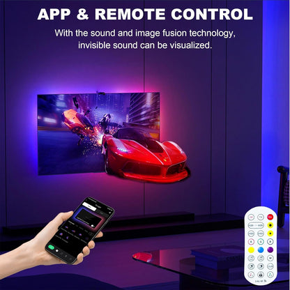 Smart LED TV Backlights with Camera for 55"-65" TV PCï¼ŒCozylady 12.5ft RGB+IC Immersion TV LED Lights Sync to Screen & Music,3.8M Immersive LED Light Strips with Power Supply, App & Remote Control