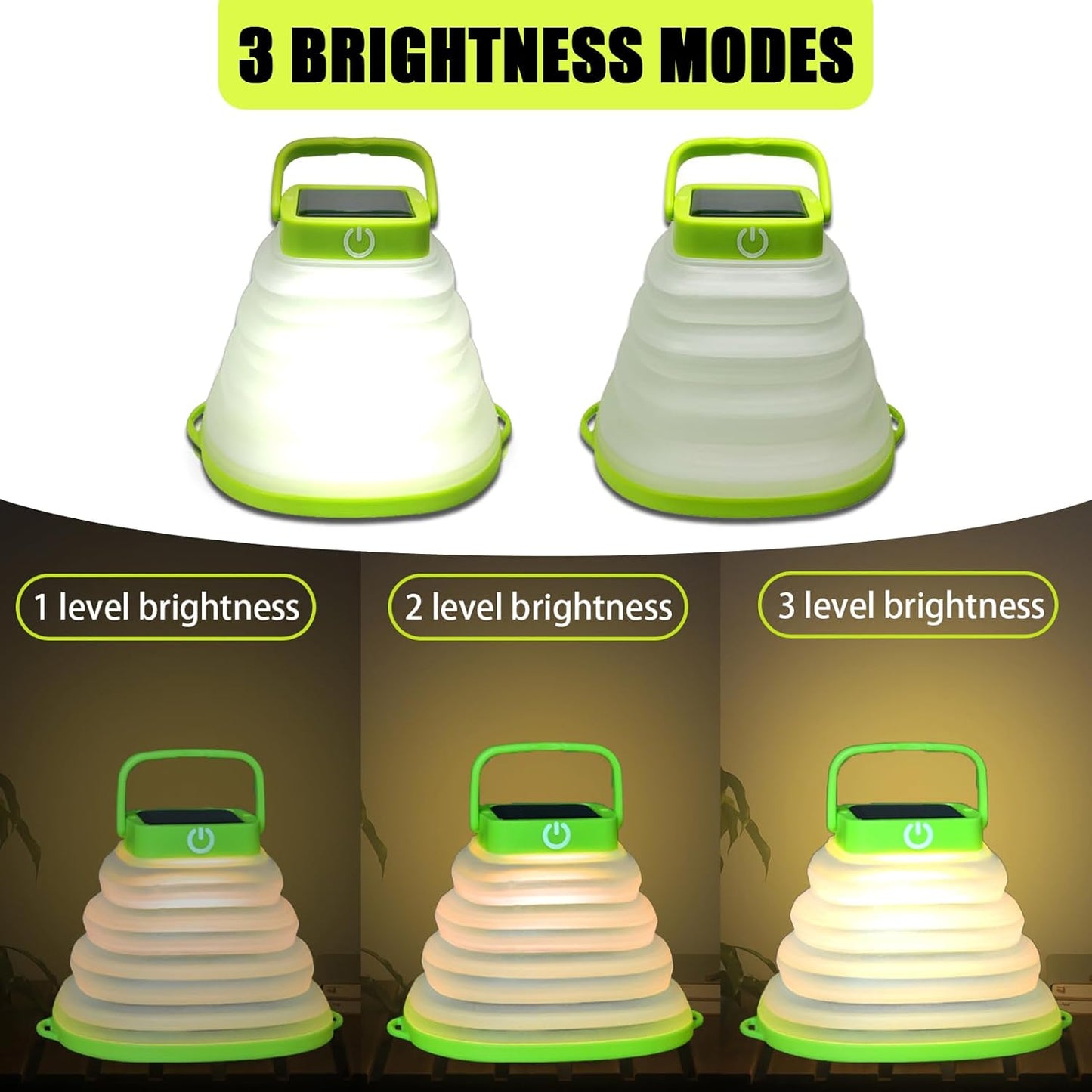 Solis Convene Solar Camping Lanterns-Collapsible Camping Essentials,IP65 Solar Lights Outdoor Waterproof,USB Portable Camping Hanging Lamp for Backpacking Gear,Emergency,Tent,Travel,Hiking