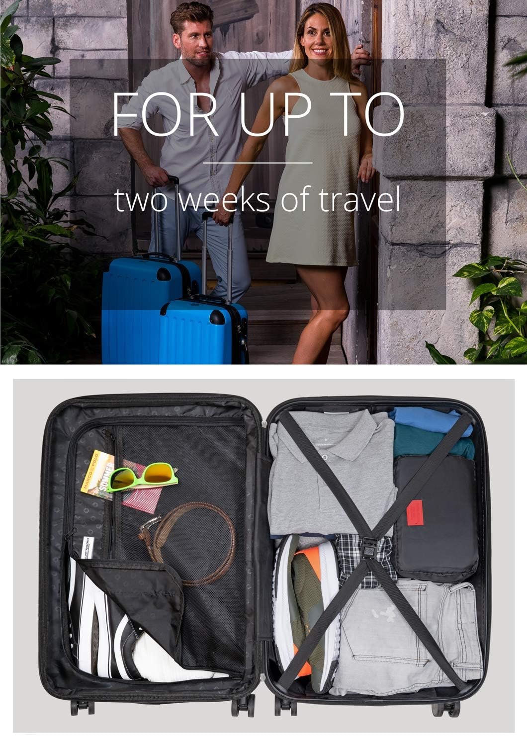HAUPTSTADTKOFFER - SPREE - Hard Suitcase, Expandable Suitcase, Luggage with 4 Double Wheels, TSA, Aqua Green, Suitcase