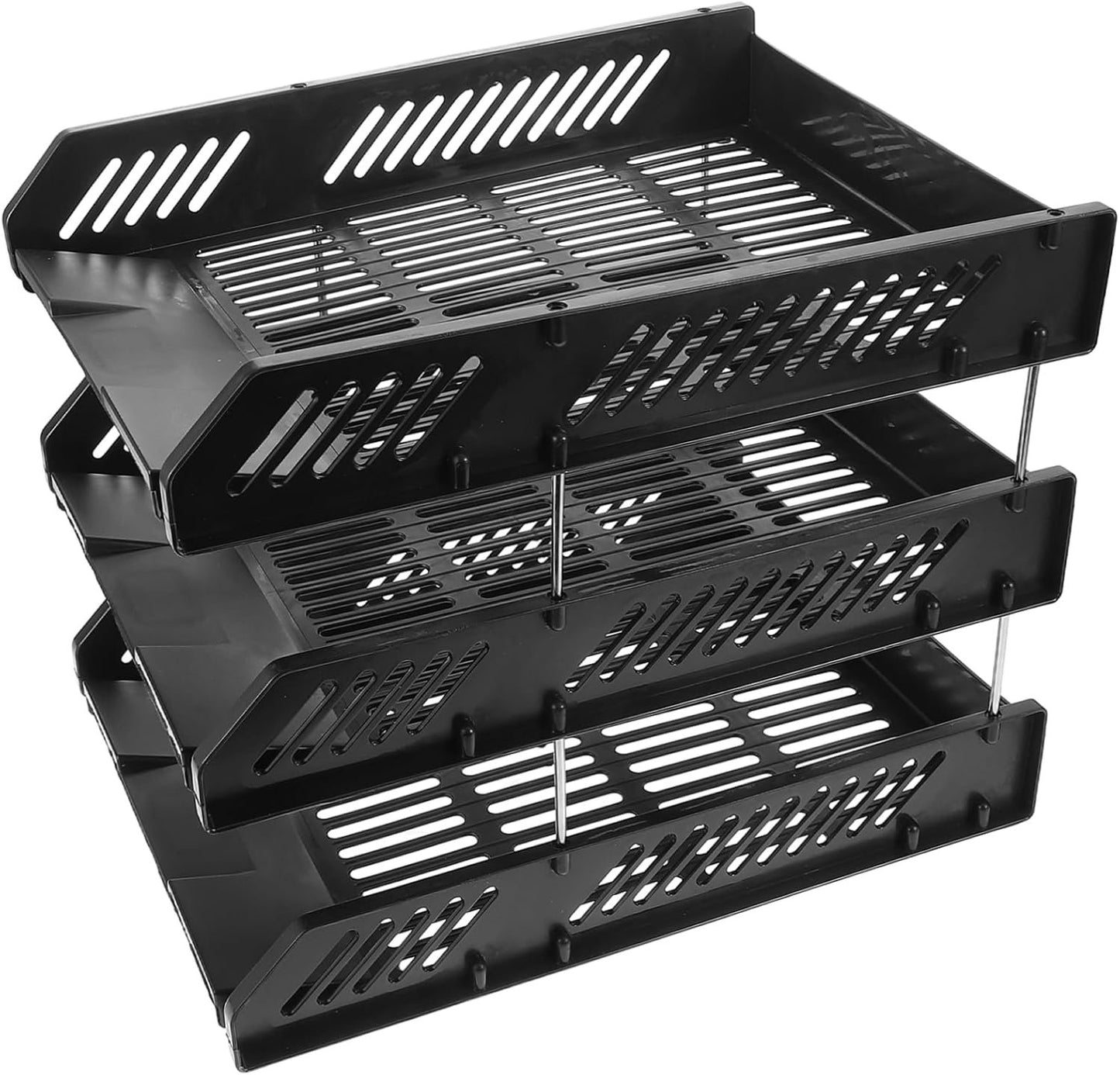 GETAJGHSD Desk Paper Tray Organizer Mesh File Sorter for Office Home Black Letter Holder for Efficient and Workspace Organization