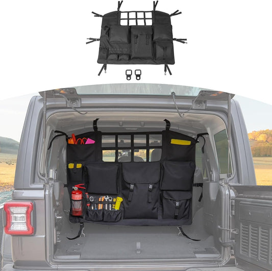 RT-TCZ for Wrangler JK JL Trunk Storage Bag Organizer with Multi-Pockets Tool Kits Cargo Bag for Jeep Wrangler JK JKU JL JLU