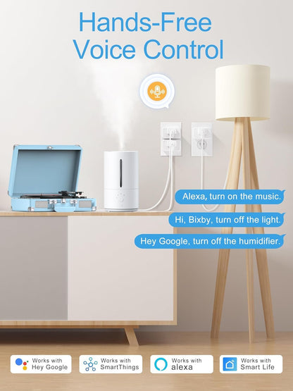 EIGHTREE Mini Smart Plug 5GHz Wi-Fi Compatible, Smart Plugs That Work with Alexa & Google Home &SmartThings, Energy Monitor, Remote Control, Timer & Schedule, Wi-Fi Plugs 15A, 4 Packs