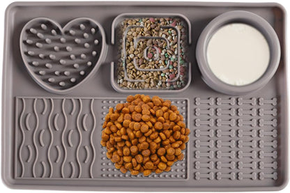 ccuzs Cat, Dog Slow Feeder, Silicone Pet Toy, Interactive Calming Aid Interactive Enrichment, Blue Ideal for Crate Travel Indoor Use, 11.81x7.87 Inches