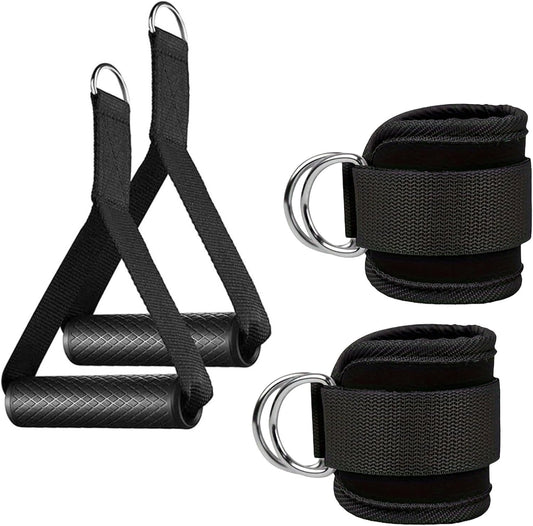 Ankle Straps & Exercise Handles for Cable Machinesr Attachments Gym Glute Workouts Kickbacks, Home Gym Accessories, Pilates Equipment