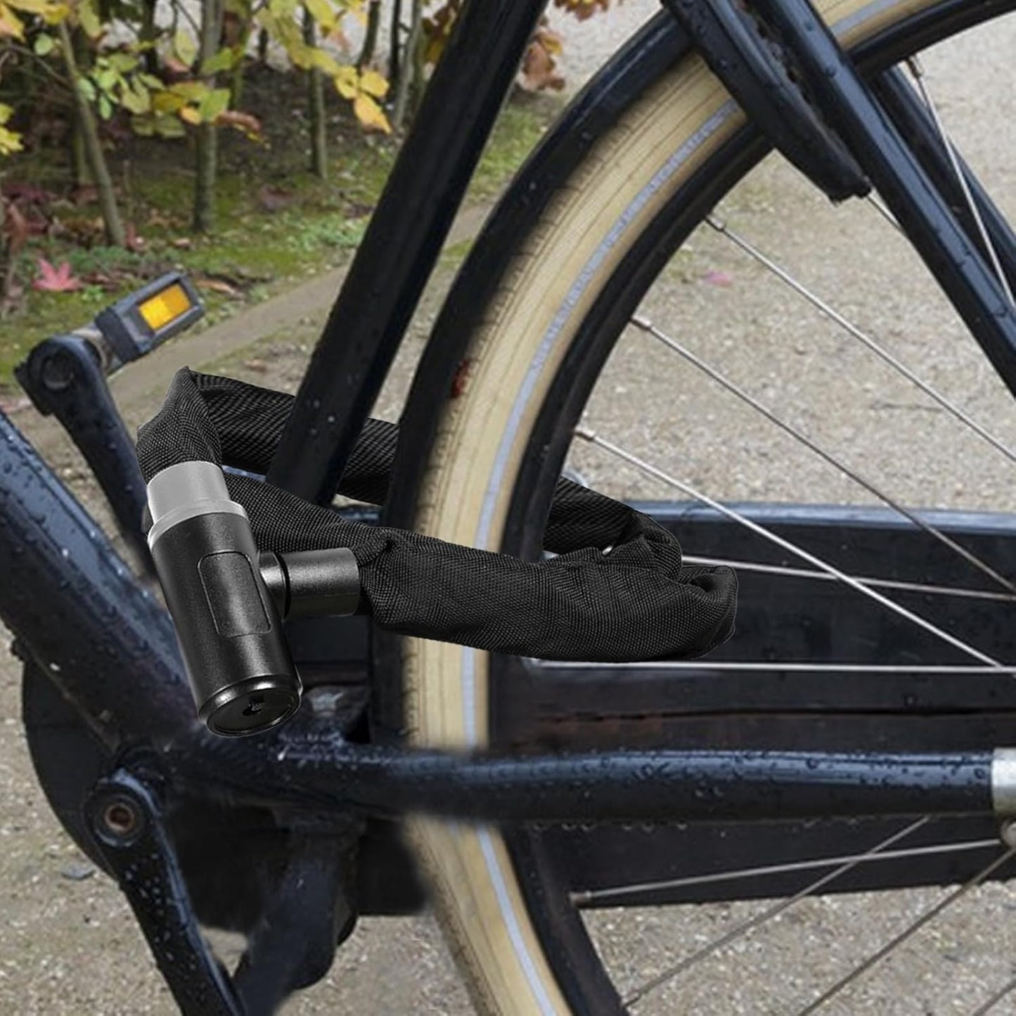 Bike Chain Lock, Road Bicycles Security Tool, Heavy Duty Anti Theft Device, Sturdy Locking Gear, Ideal for Electric Vehicles, and Urban Safety Supplies, 0.24x47.24 Inches