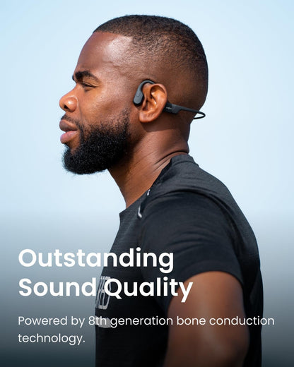 Shokz OpenRun (AfterShokz Aeropex) - Open-Ear Bluetooth Bone Conduction Sport Headphones - Sweat Resistant Wireless Earphones for Workouts and Running - Built-in Mic, with Headband (Black)