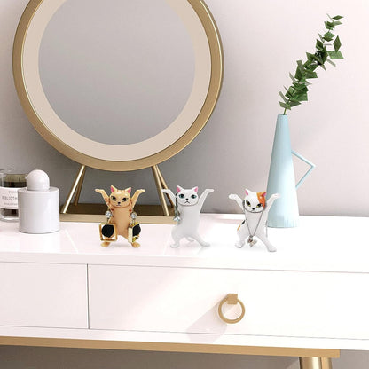 Litcalemy 5-PCS Whimsical Humor Funny Cat Pen Holder - Vibrant Cat, Toy Gift, Desk Decor