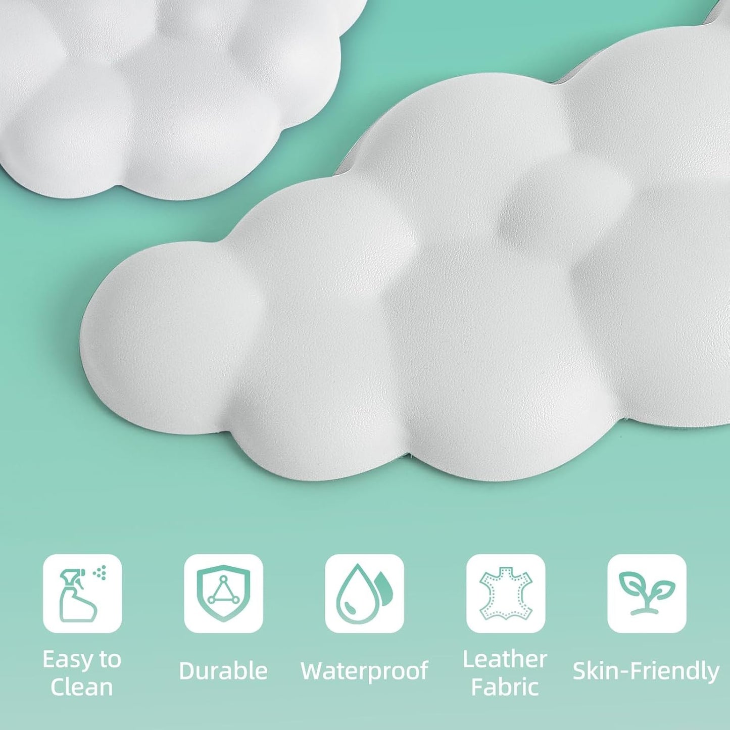 Mystarry Cloud Keyboard Wrist Rest and Mouse Wrist Rest, Memory Foam Wrist Rest for Computer Keyboard, Ergonomic Cloud Palm Rest with Mousepad & Cupholder (White with Mouse-pad)