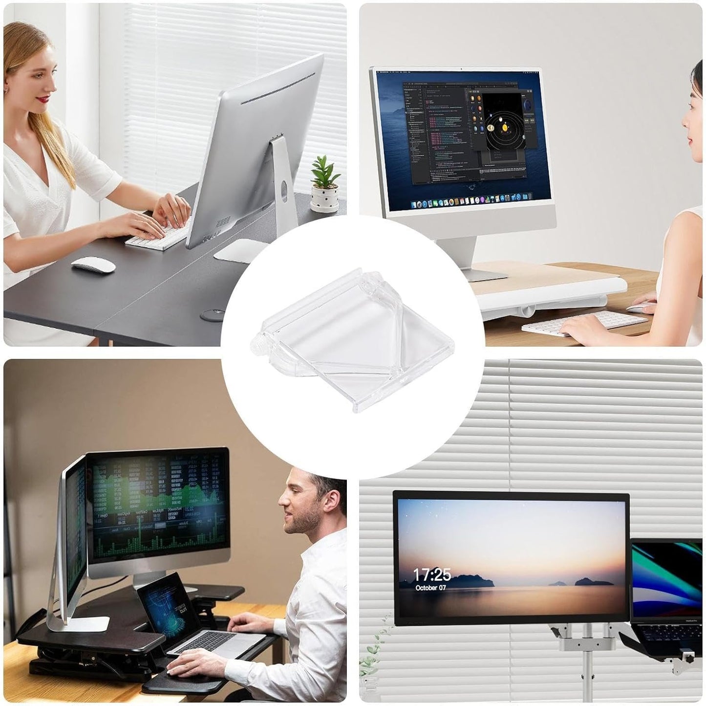 TV Top Shelf - Adjustable Monitor Top Mounting Bracket,Router Bracket for Streaming Devices, Cable Box, Router and Home Decor