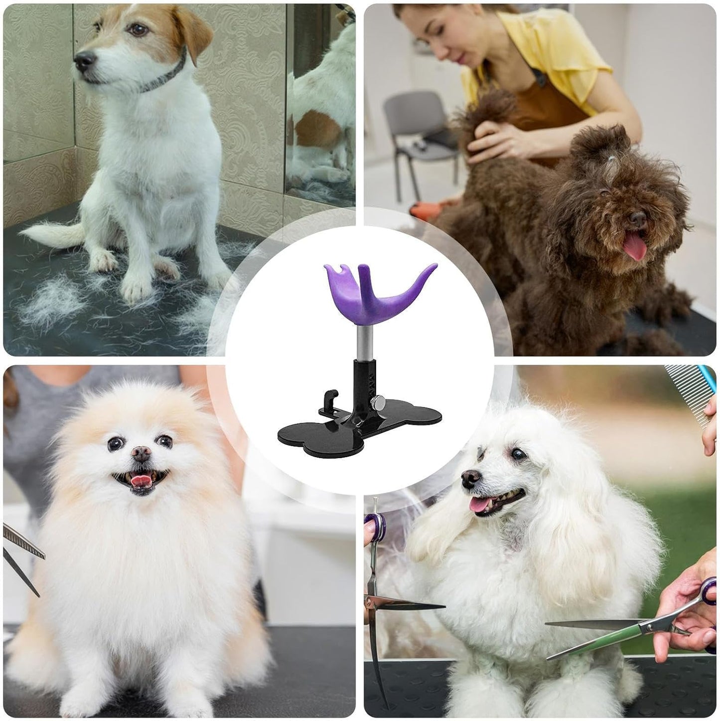 Compatto Dog Grooming Stand, Puppy Bathing Support, Height Adjustable Ladder Bench, Non-Slip, Sturdy Steel Frame, Black, Bathing Showering Trimming for Dogs and Pets