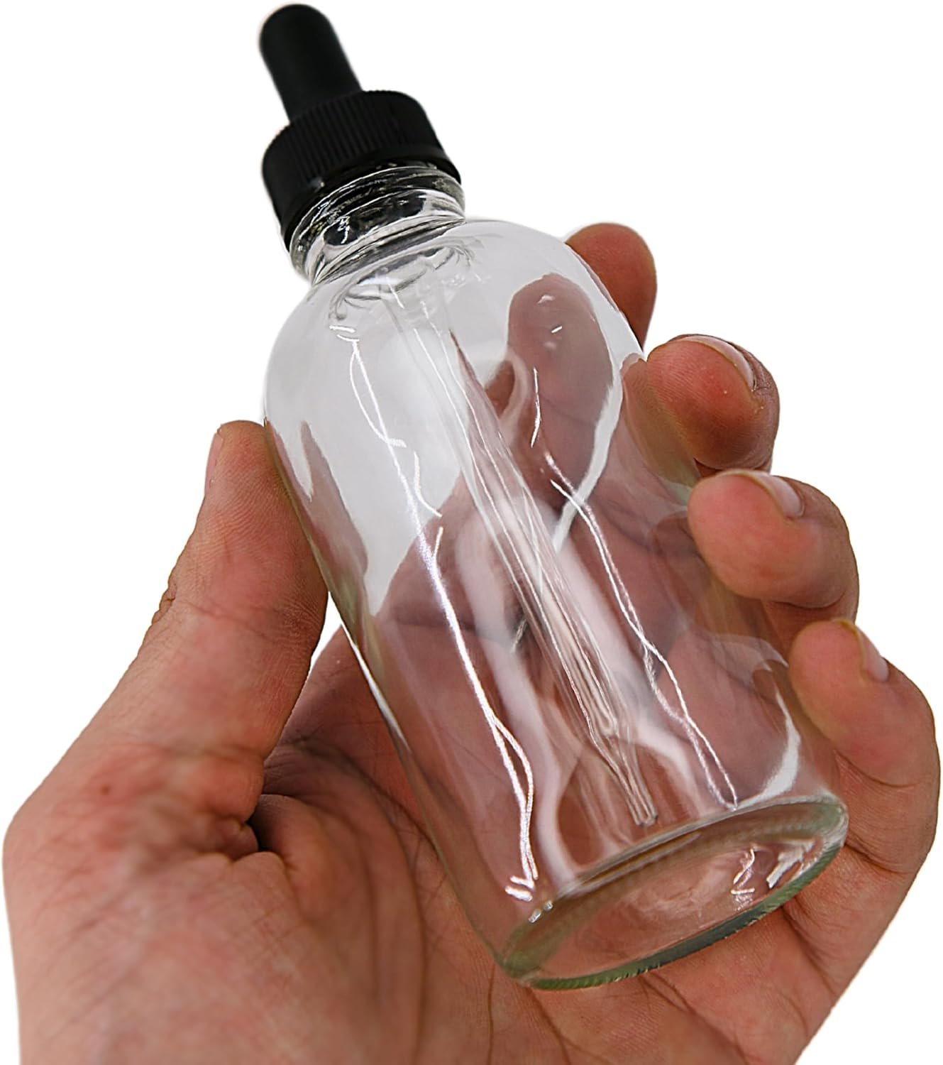 Eisco Labs 100ml Clear Dropper Soda Glass bottle with Screw Cap