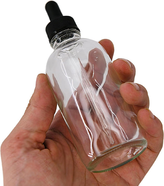 Eisco Labs 100ml Clear Dropper Soda Glass bottle with Screw Cap