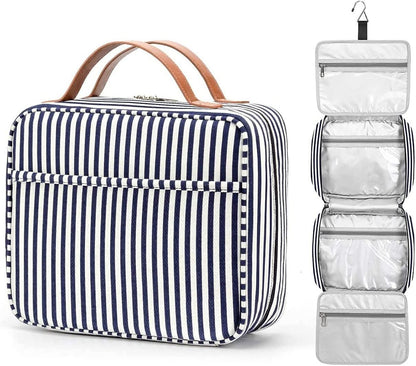 Hanging Travel Toiletry Bag, Large Capacity Cosmetic Waterproof Makeup Organiser for Women wit 4 Compartments & 1 Sturdy Hook Travel Accessories Kit for Bathroom Shower