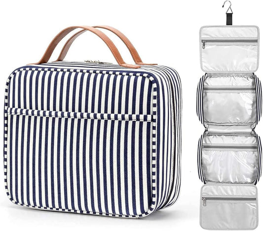 Hanging Travel Toiletry Bag, Large Capacity Cosmetic Waterproof Makeup Organiser for Women wit 4 Compartments & 1 Sturdy Hook Travel Accessories Kit for Bathroom Shower