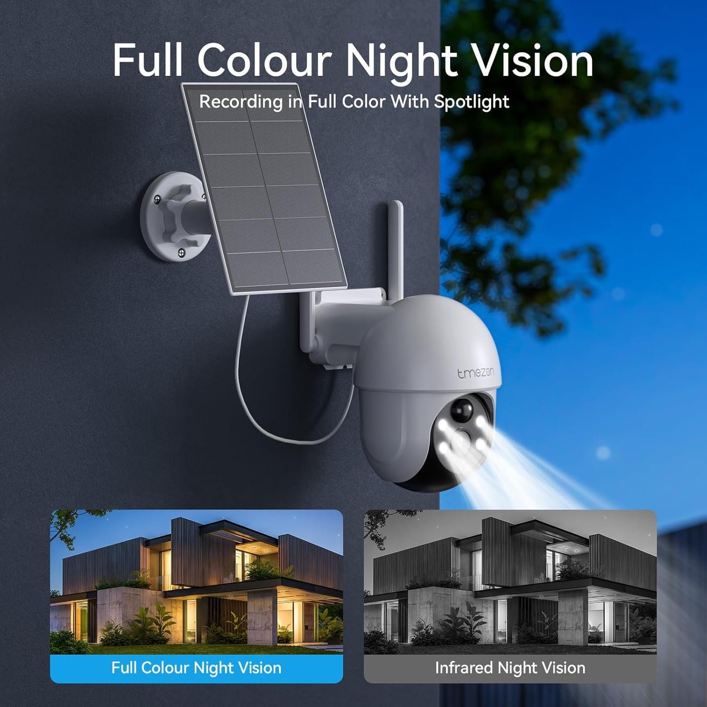 TMEZON 4MP Battery Operated Outdoor Security Camera Wireless Can be Compatible with Base Stations MZ-E1-W300 Eseecloud APP