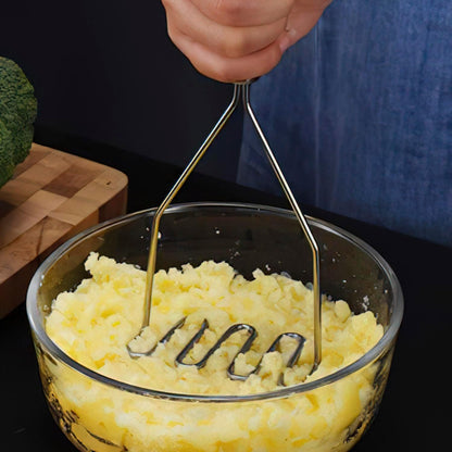Potato Masher Stainless Steel Potato Ricer for Potatoes Pile Patate En Metal Potatoes Masher Mashed Potatoes Kitchen Tools Cooking Gadgets Potato Ricer Stainless Steel Mash Potato Masher Tool 2pcs