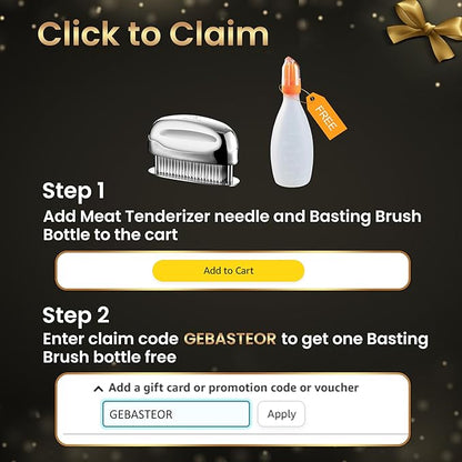 Meat Tenderizer Tool, Ultra Sharp Needle Blades 100% Stainless-Steel, Heavy-Duty Kitchen Gadgets, Hand Held Meat Tenderizer Needle Tool, Cooking Gadget for Tenderizing Chicken, Steak, Veal, BBQ