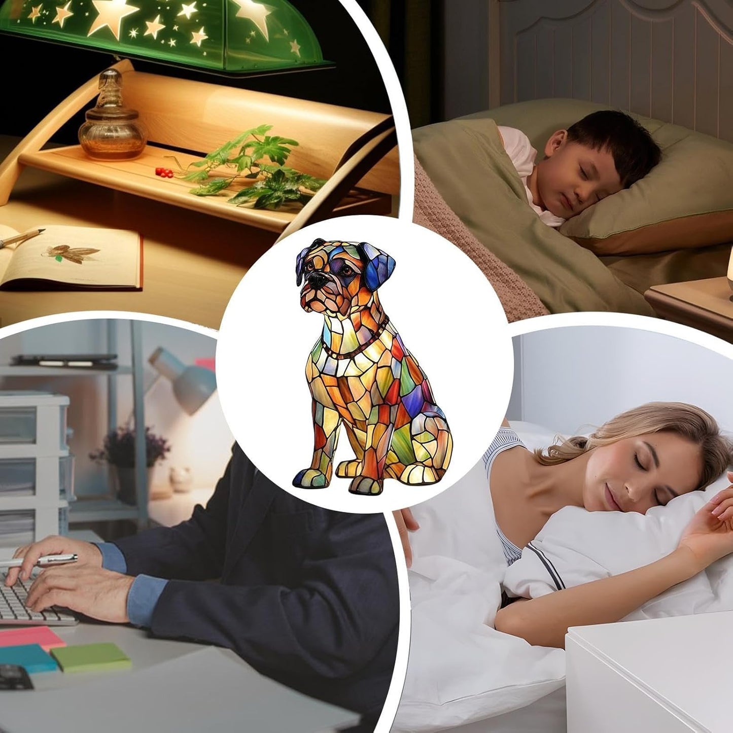 Dachshund Lamp | Dogs Themed Bedroom Resin Light,Rechargeable LED Ambience Lamp for Bedside Shelf Use in Bedroom Childrens Room