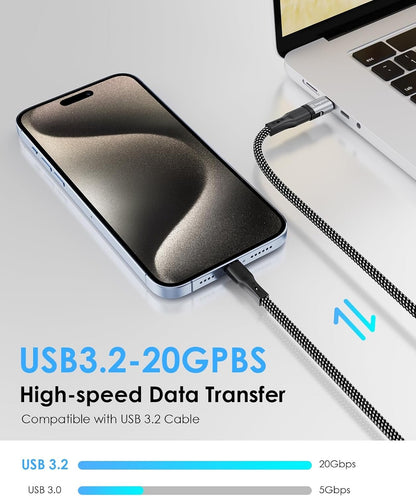 2Pack Magnetic USB C Male to USB C Female Adapter, 240W Type C Adapter Extender, 40Gbps Data Transfer 4K Video Output for Steam Deck, ROG Ally, Switch, Notebook, PC, Tablet, iPhone 15 USB4 Straight