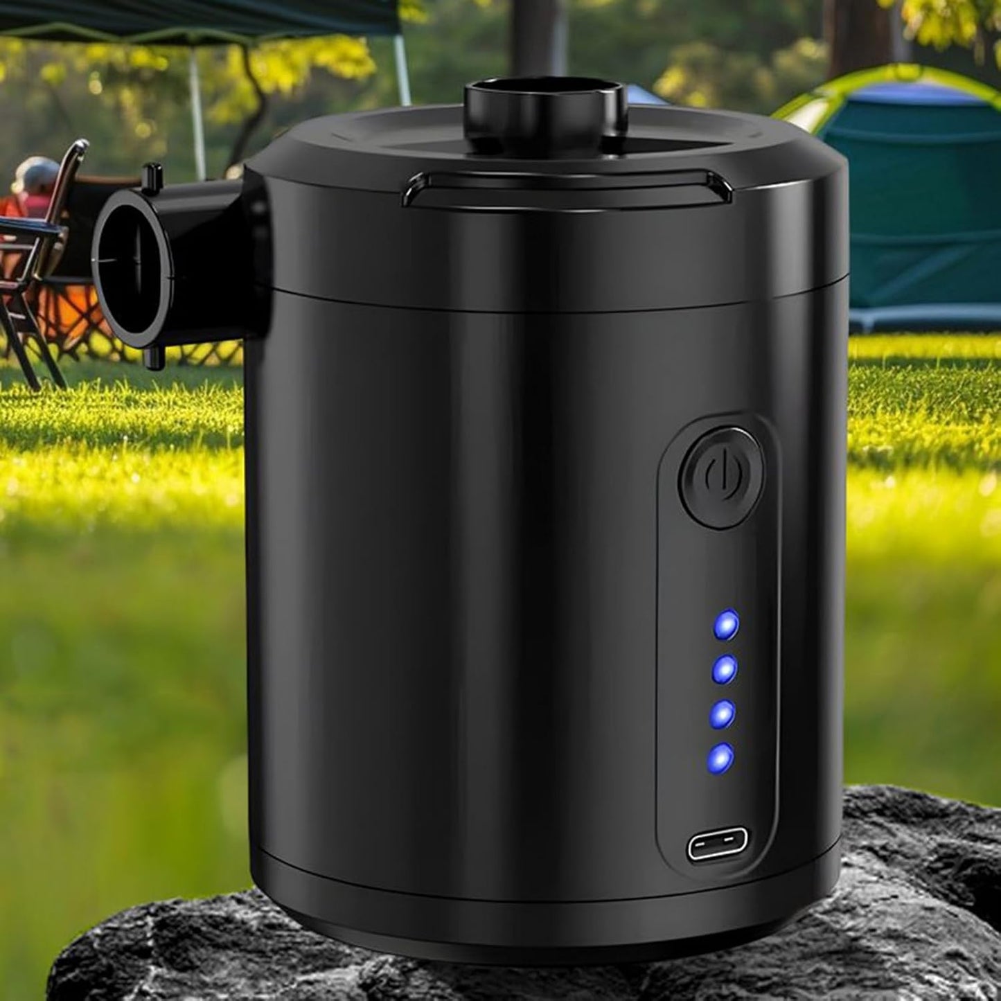 Small Air Pump, ricaricabile portatile elettrico, 4,37 x 3,15 in Low Noise Fast Inflation, Wireless Lightweight Design, Travel Pool Floats for Outdoor Gear, Float Pumps, Men