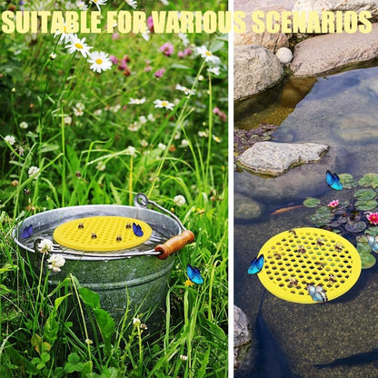 CAVLA 4 Pack Floating Bee Watering Station, 7.87 Inch Round EVA Foam Bee Feeder and Butterfly Drinking Station, Outdoor Garden Bee Bath for Feeding and Decor