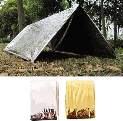 Emergency Blanket Survival Blanket Thermal Reflective Camping Blanket for Outdoor Emergency Rescue (gold-5pcs)