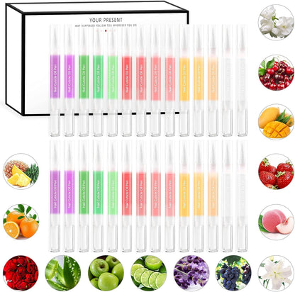SULLMAR Nail Cuticle Oil Pen 28Pcs Nail Care Oil Pen Nail Nourishment Polish With Vitamins Moisturized Gel Repair For Gel Nails Care