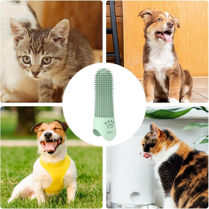 Dog Teeth Cleaning Brush - Silicone Dog Toothbrush Kit | Pet dentall Care | Soft Bristle Finger Brush For Cats & Dogs, Puppy Toothbrush For Oral Hygiene, Pet Grooming Supplies For Small Animals