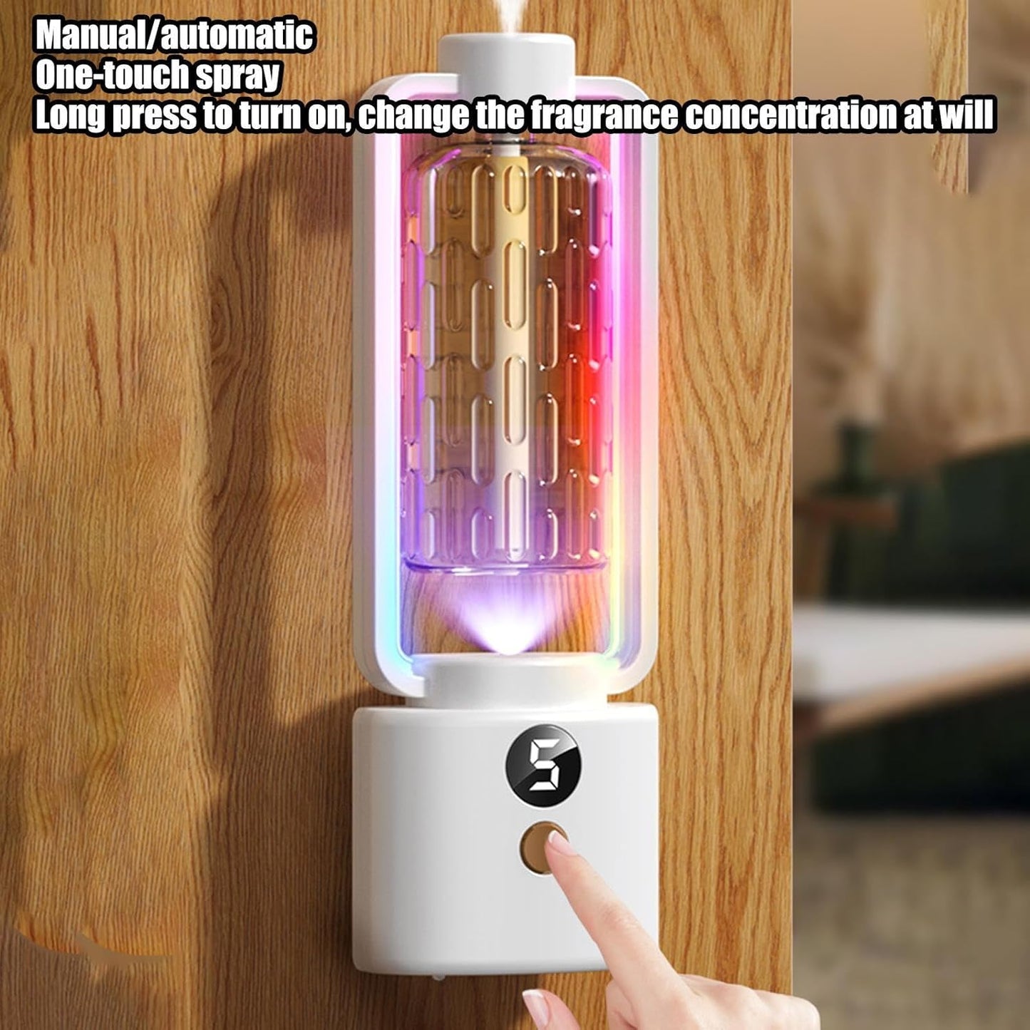 Aromatherapy Diffuser, Wall Mounted Electric Oil Air Freshener, Adjustable Multi-Level Mist Modes, Cordless Smart Timer for Yoga Room Hotel Toilet Nursery Use, Simple Installation